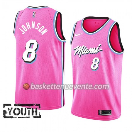 Maillot Basket Miami Heat Tyler Johnson 8 2018-19 Nike Rose Swingman - Enfant
